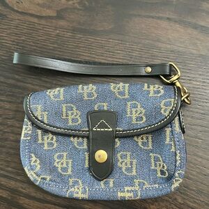 Dooney and Bourke signature denim wristlet